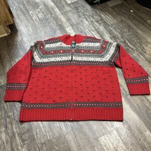 VINTAGE CLASSIC RALPH LAUREN Hand Knit Lambswool Zip Front Cardigan Sweater 2XL